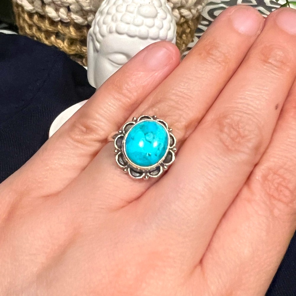 Turquoise Sterling Silver Ring adjustable size